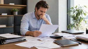 Empresario revisando la situación de una empresa en concurso sin masa